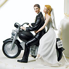 motorcycle get away wedding cake topper
